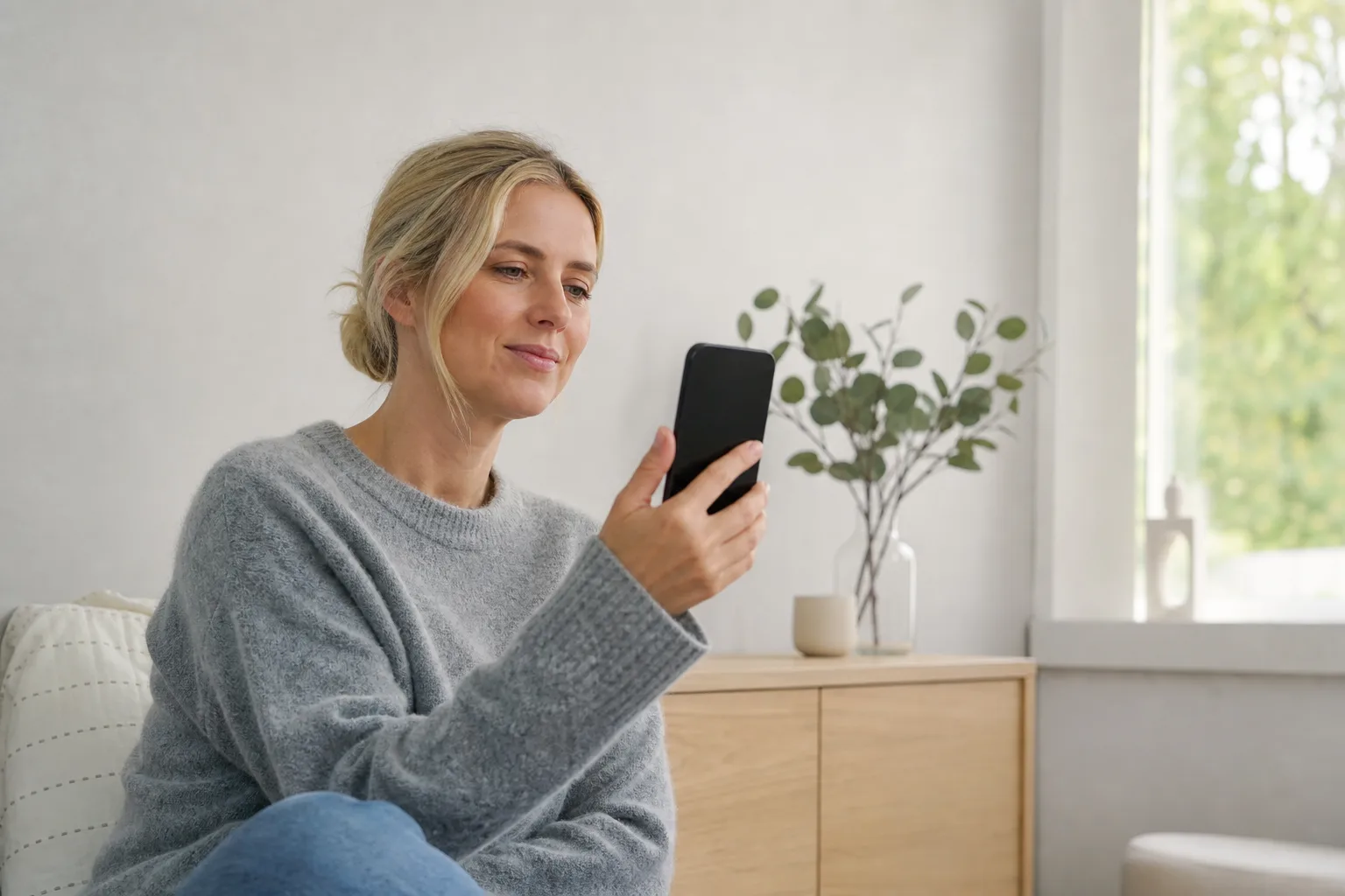 Mobil utan abonnemang i handen